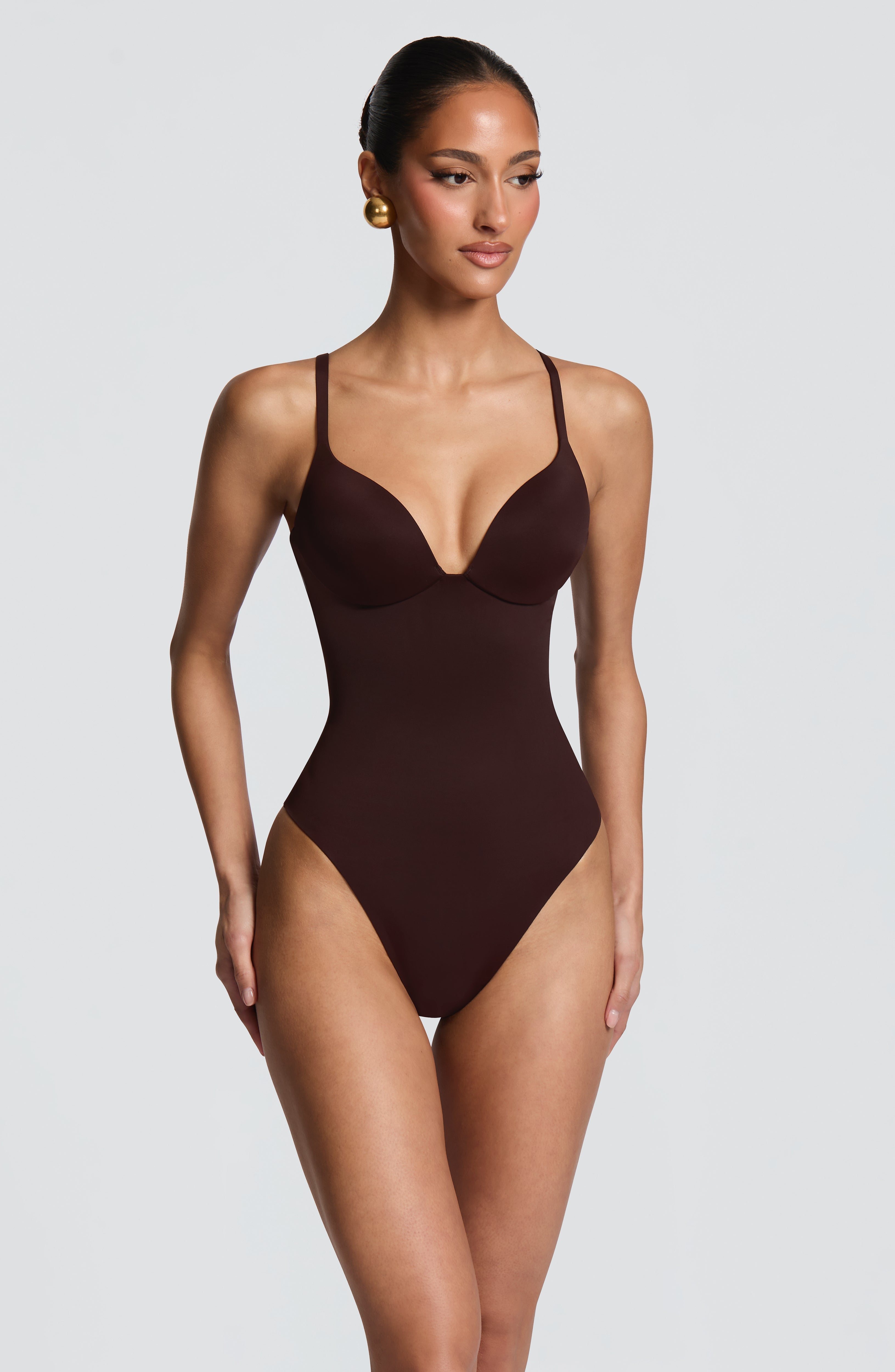 Janie Bodysuit - Plum Brown