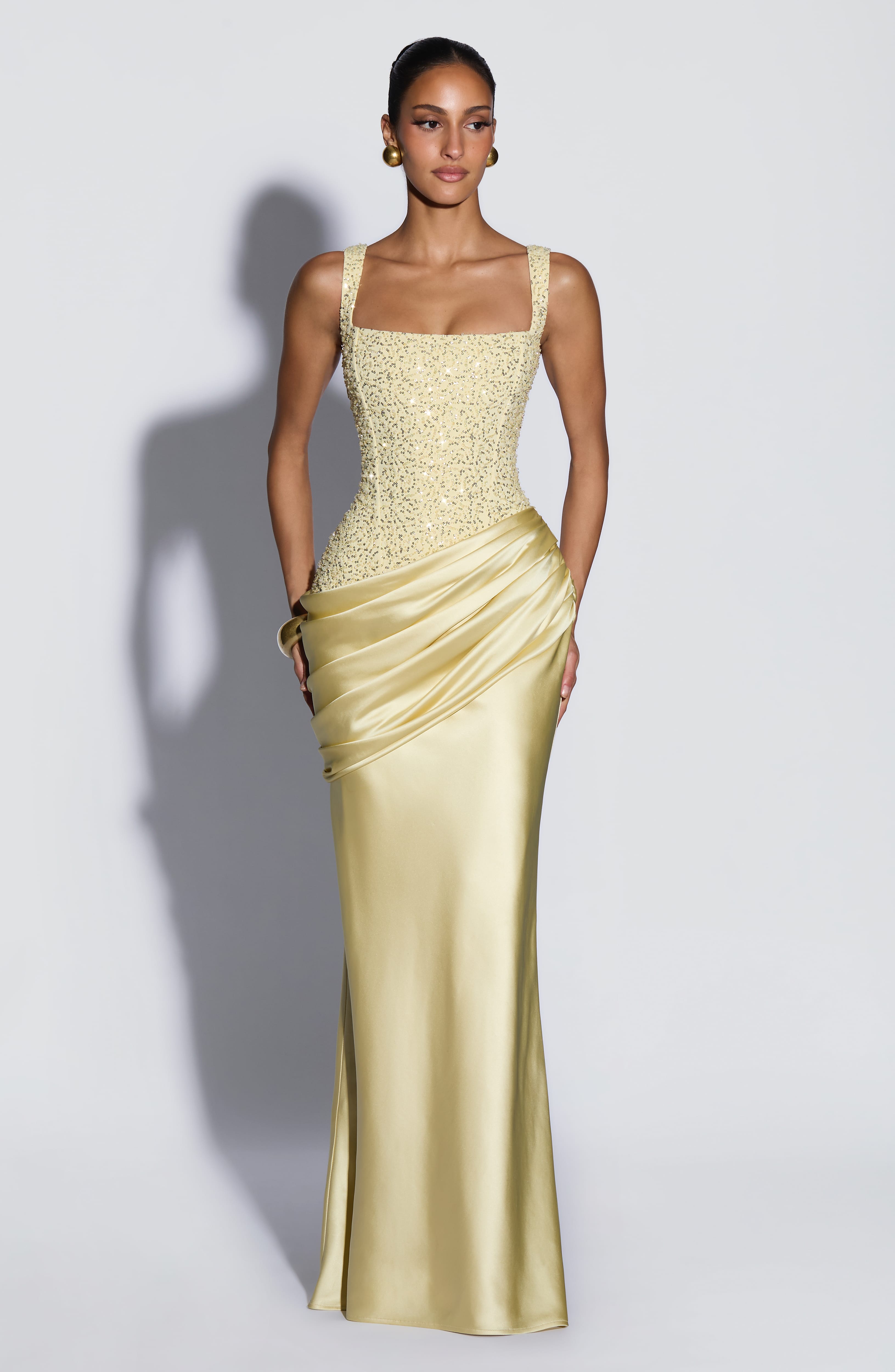 Alexandria Maxi Dress - Lemon Dress XS Babyboo Fashion Premium Exclusive Design