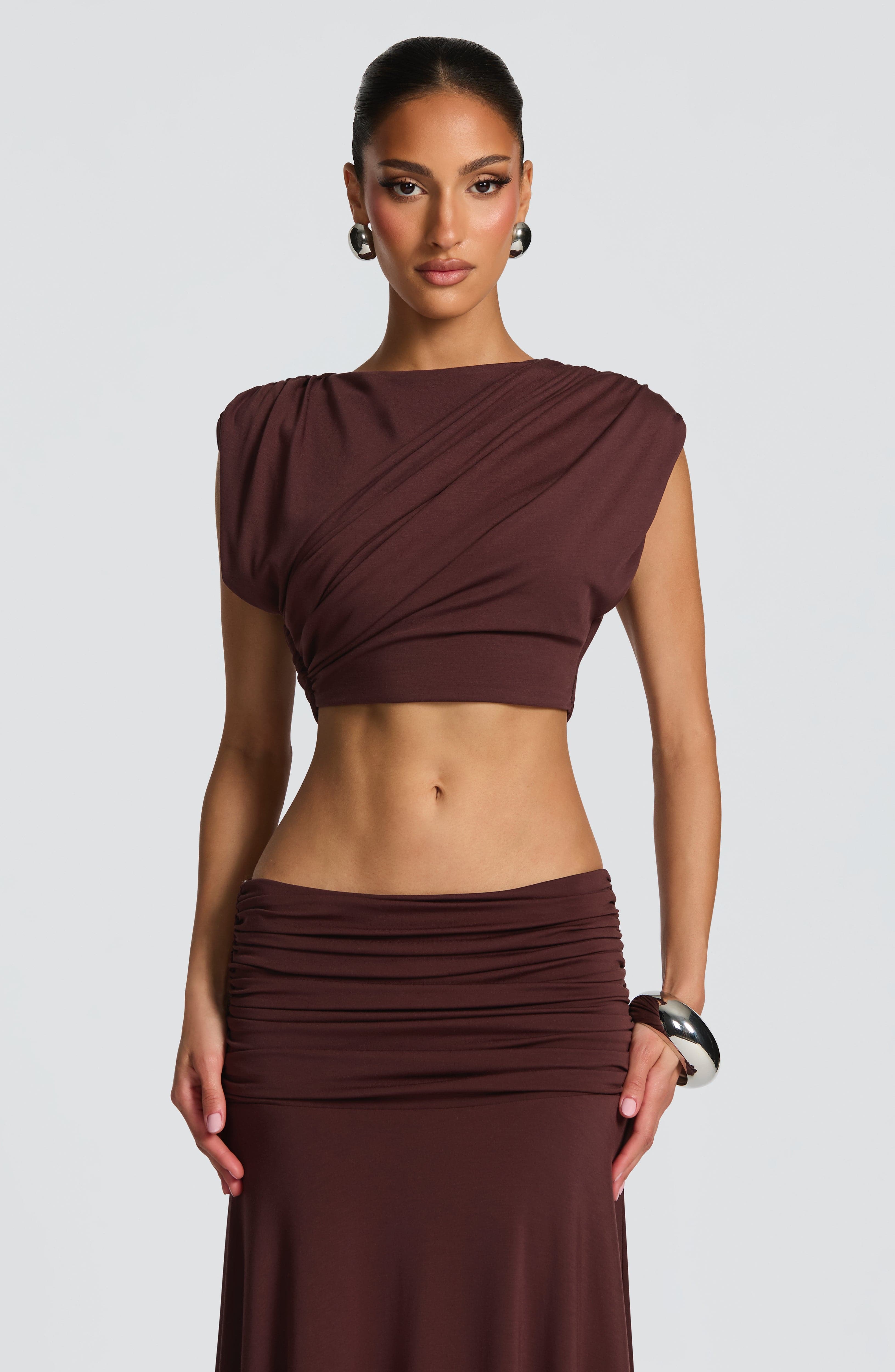 Amara Top - Plum Brown Tops Babyboo Fashion Premium Exclusive Design