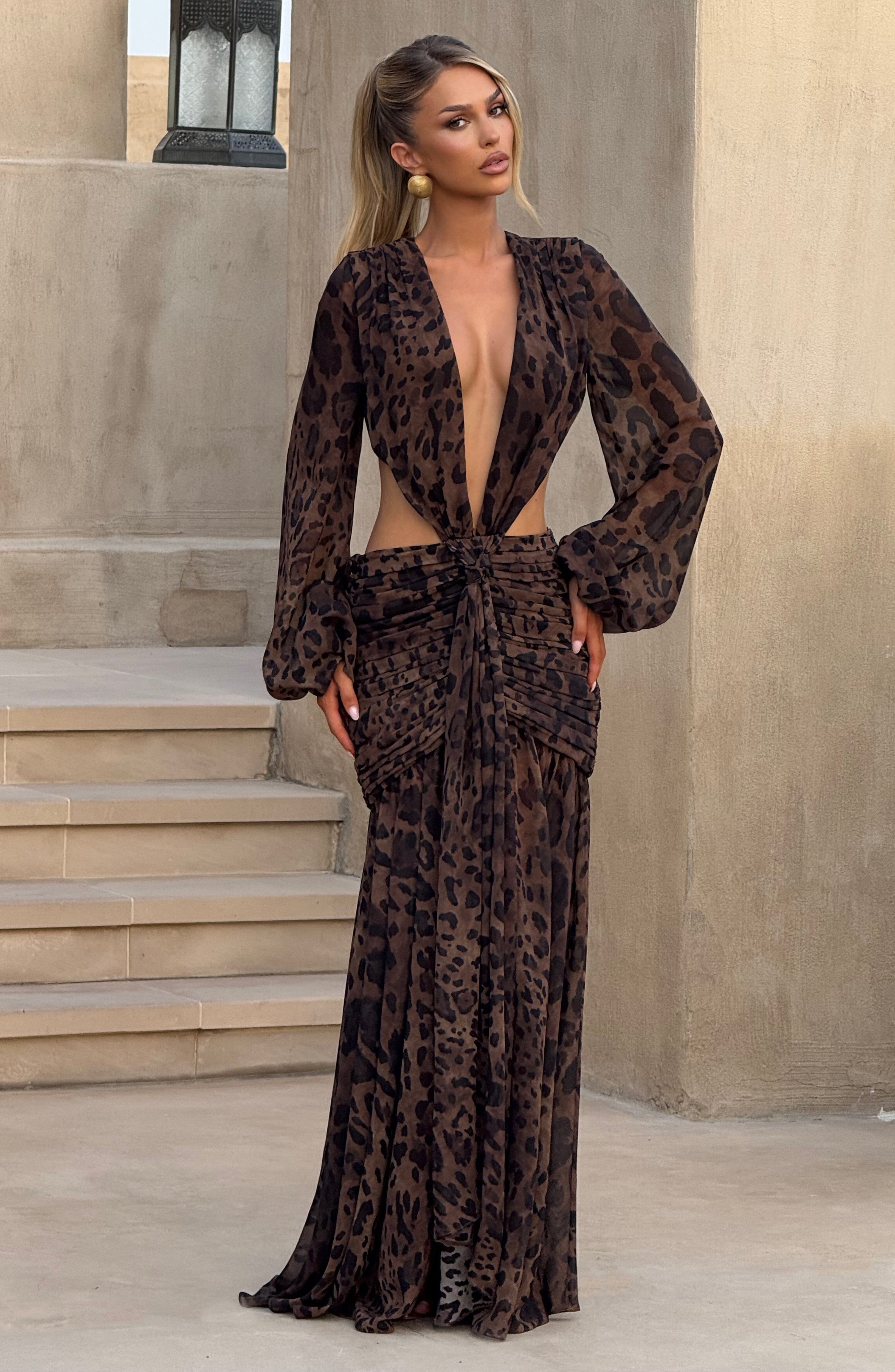 Andrina Maxi Dress - Leopard Print Dress Babyboo Fashion Premium Exclusive Design