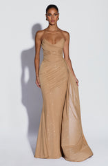Ashika Maxi Dress - Gold Sparkle Dress XS Babyboo Fashion Premium Exclusive Design