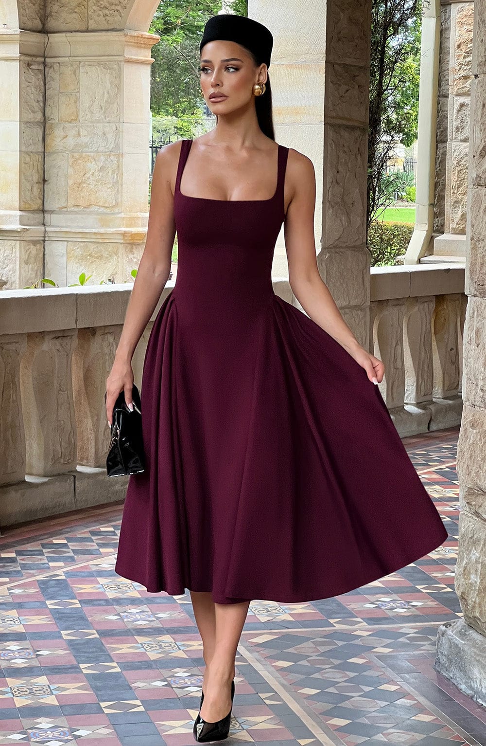 Betty Midi Dress - Cherry Lacquer Dress Babyboo Fashion Premium Exclusive Design
