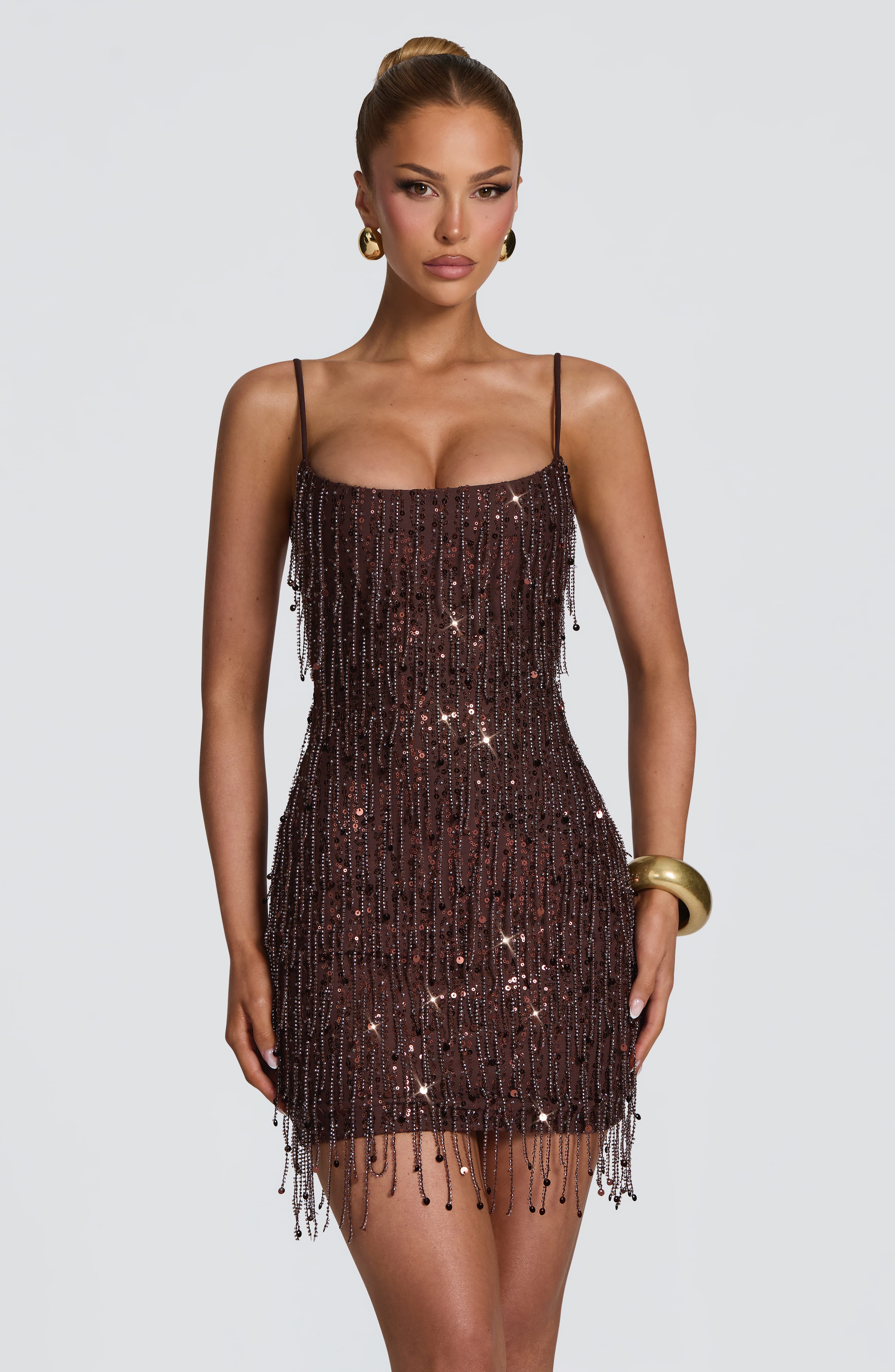 Blaise Mini Dress - Plum Brown Dress XS Babyboo Fashion Premium Exclusive Design