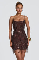 Blaise Mini Dress - Plum Brown Dress XS Babyboo Fashion Premium Exclusive Design