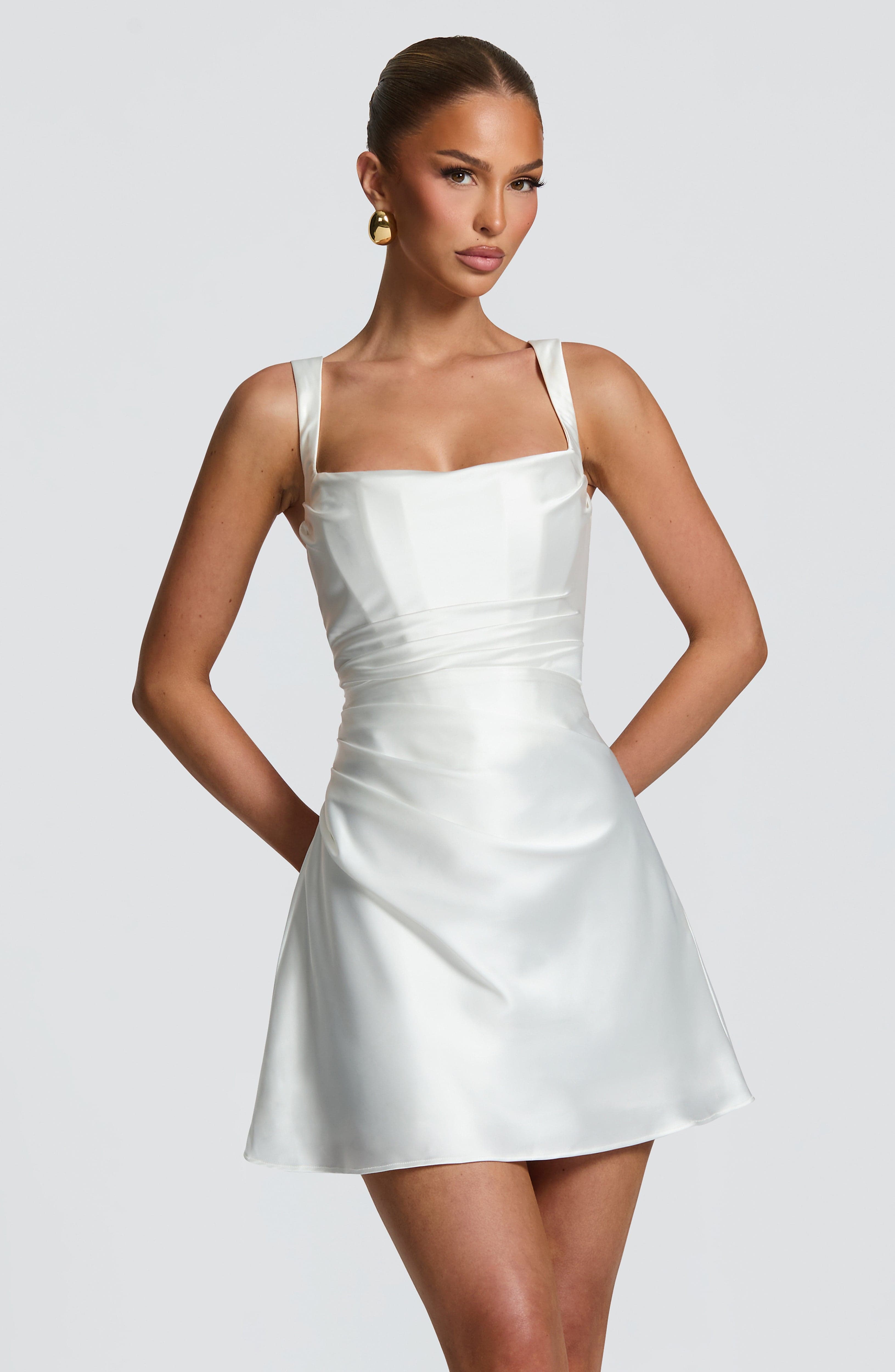 Calanthe Mini Dress - Ivory Dress XS Babyboo Fashion Premium Exclusive Design