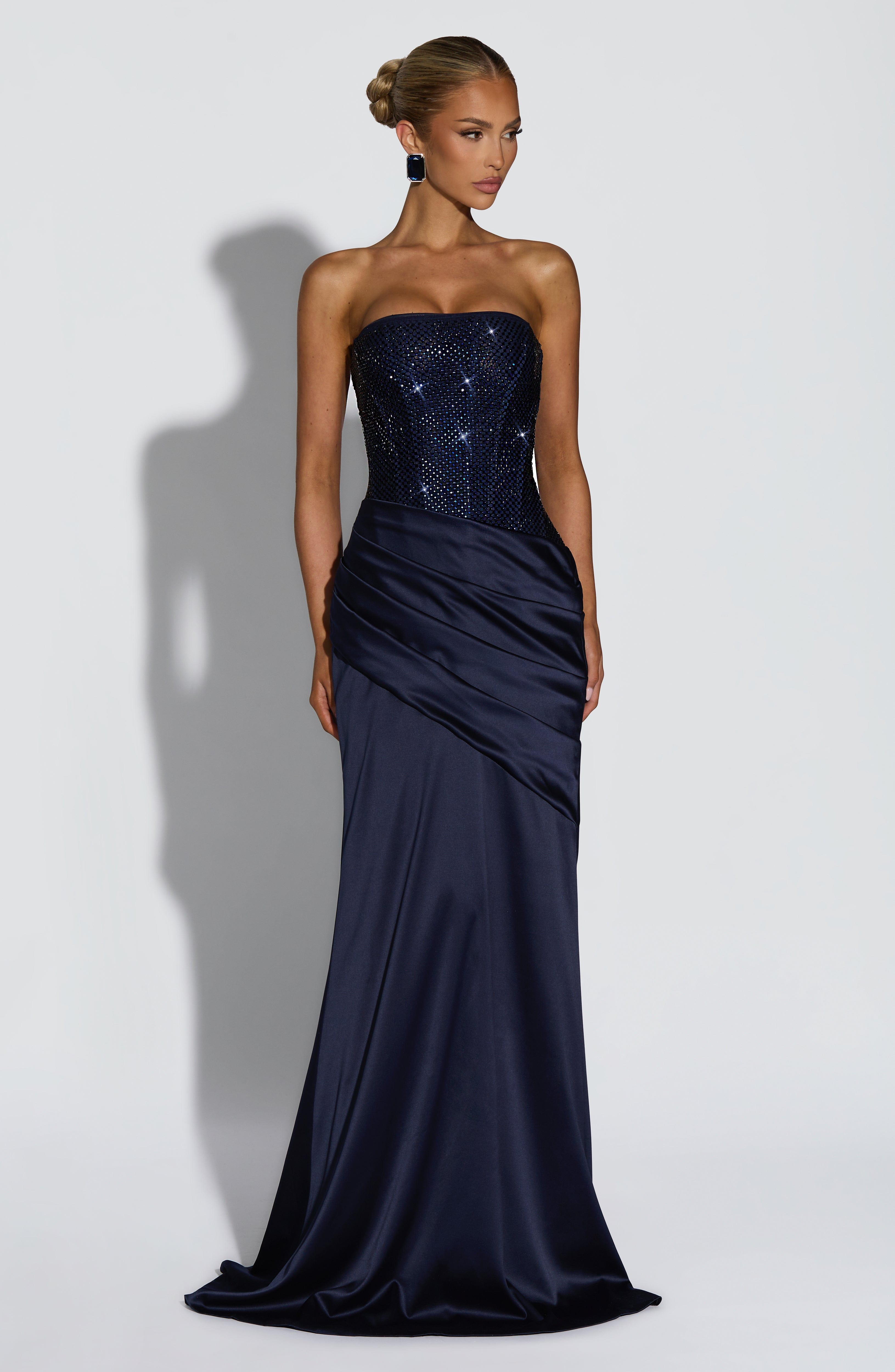 Celestia Maxi Dress - Navy Dress XS Babyboo Fashion Premium Exclusive Design