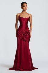 Connie Gown - Burgundy Dress Babyboo Fashion Premium Exclusive Design