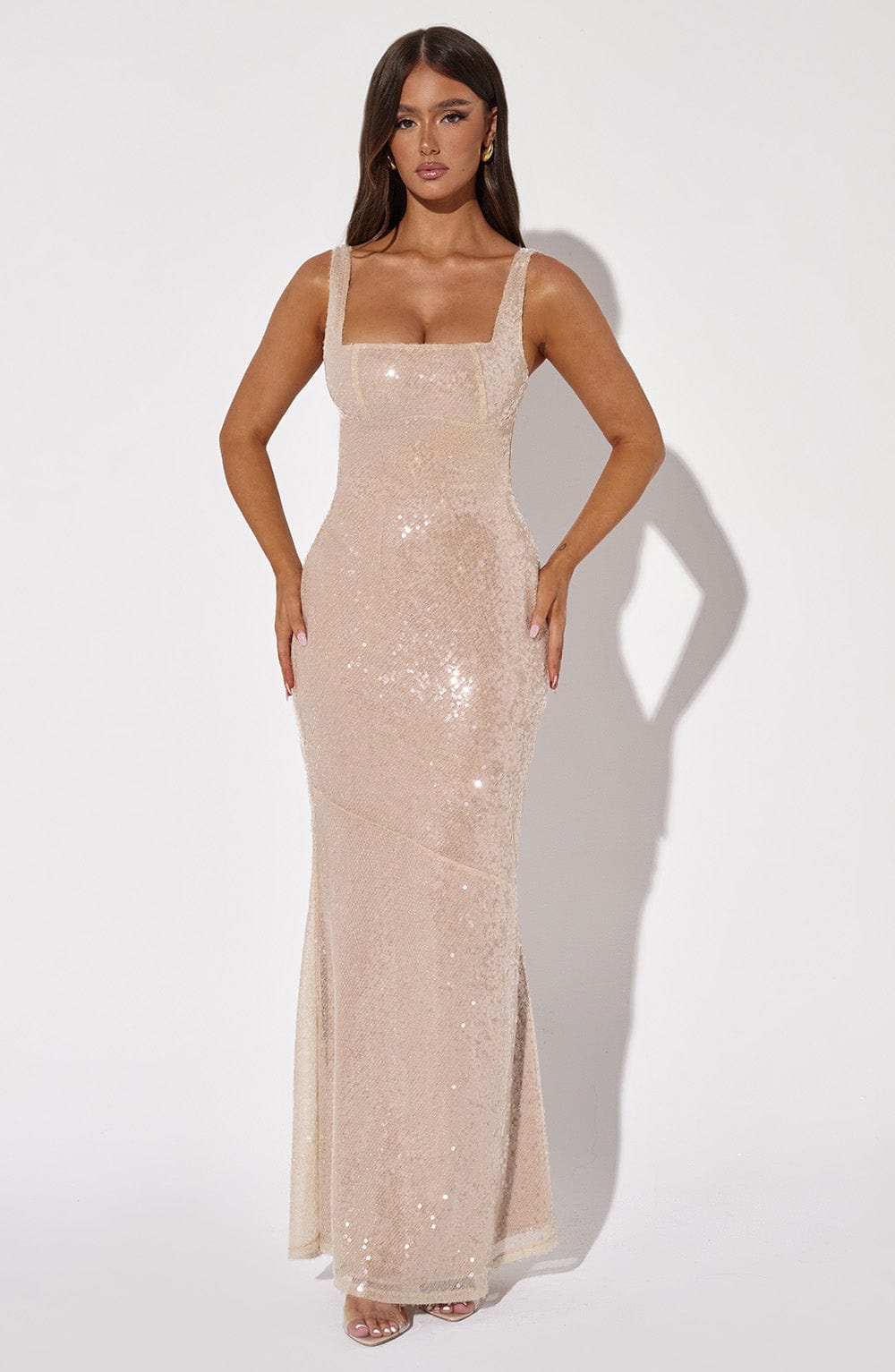 Corinne Maxi Dress - Nude Dress Babyboo Fashion Premium Exclusive Design