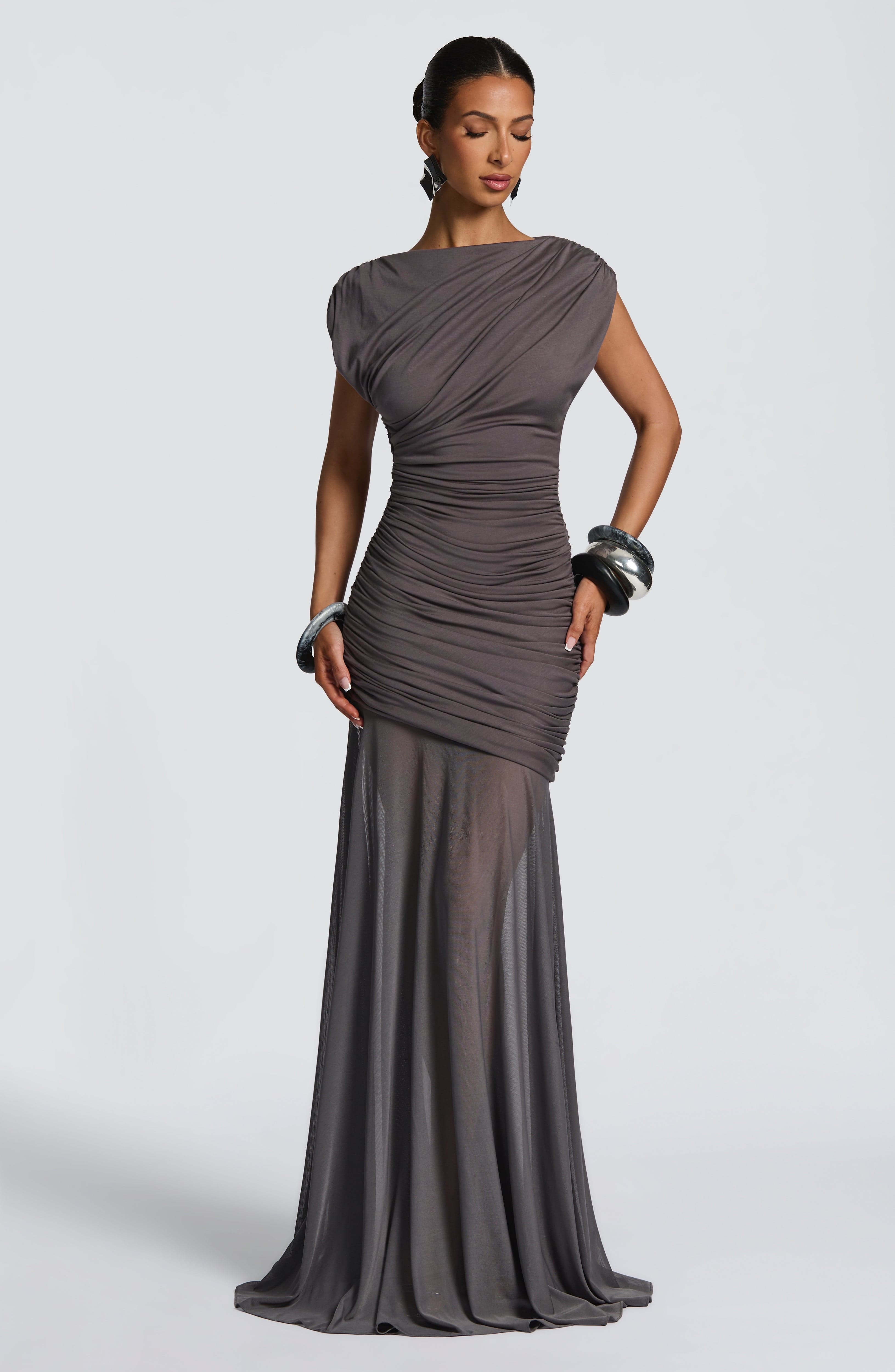Demelza Maxi Dress - Charcoal Dress Babyboo Fashion Premium Exclusive Design