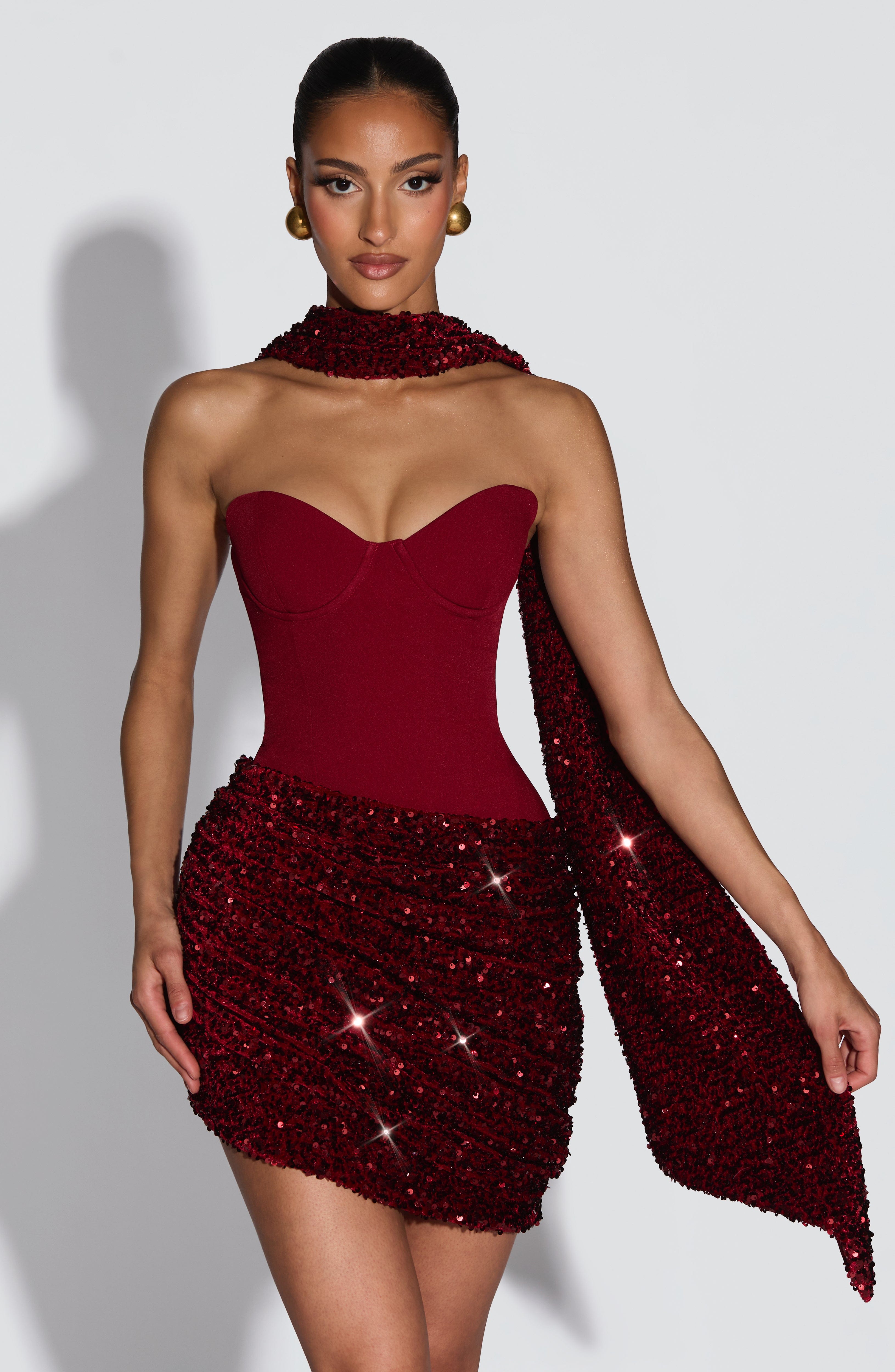 Denise Mini Dress - Wine Dress XS Babyboo Fashion Premium Exclusive Design