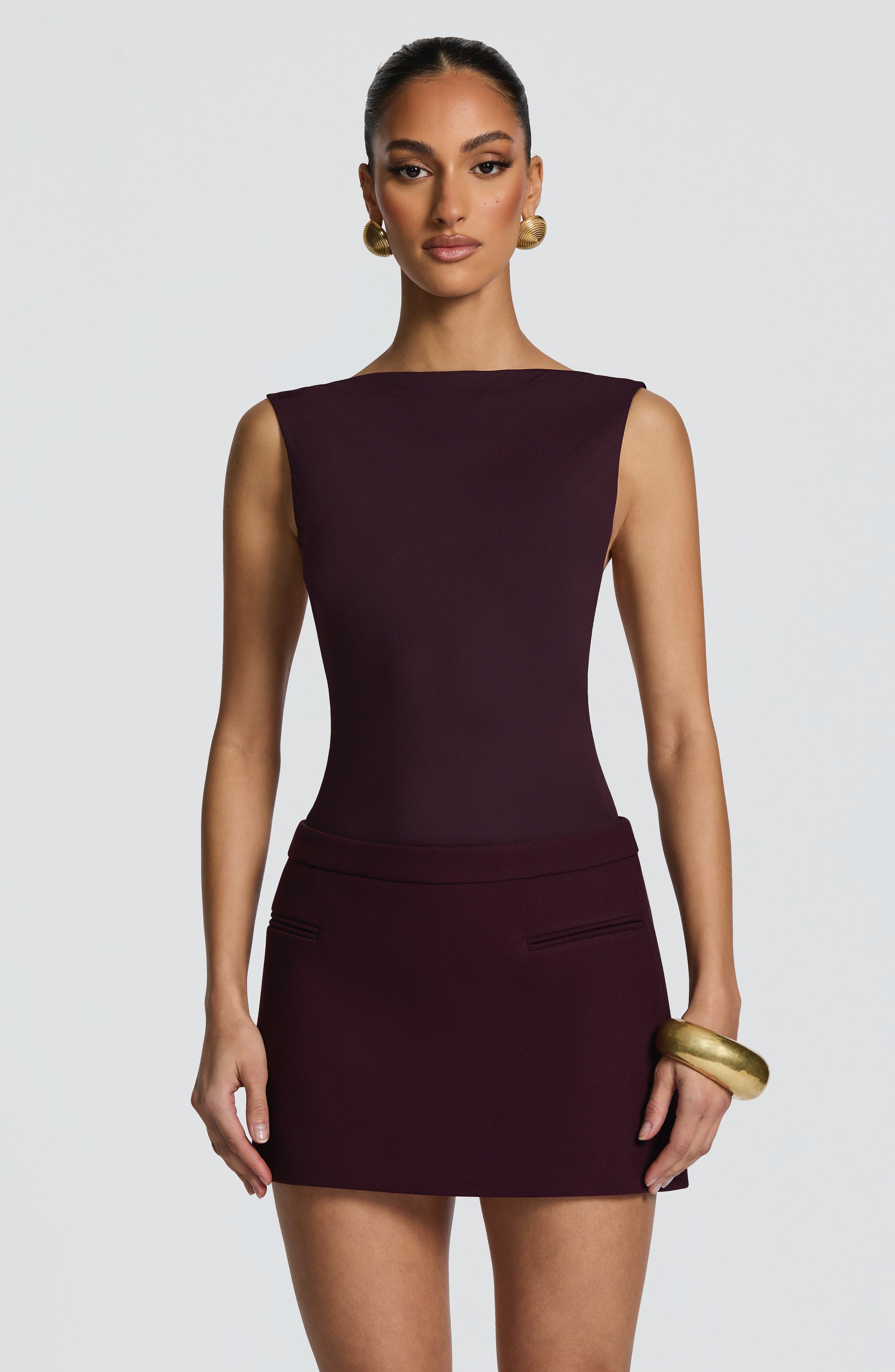 Edna Mini Skirt - Plum Skirt Babyboo Fashion Premium Exclusive Design
