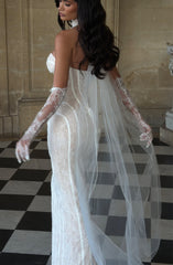 Ellie Lace Neck Veil - Ivory Accessories Babyboo Fashion Premium Exclusive Design