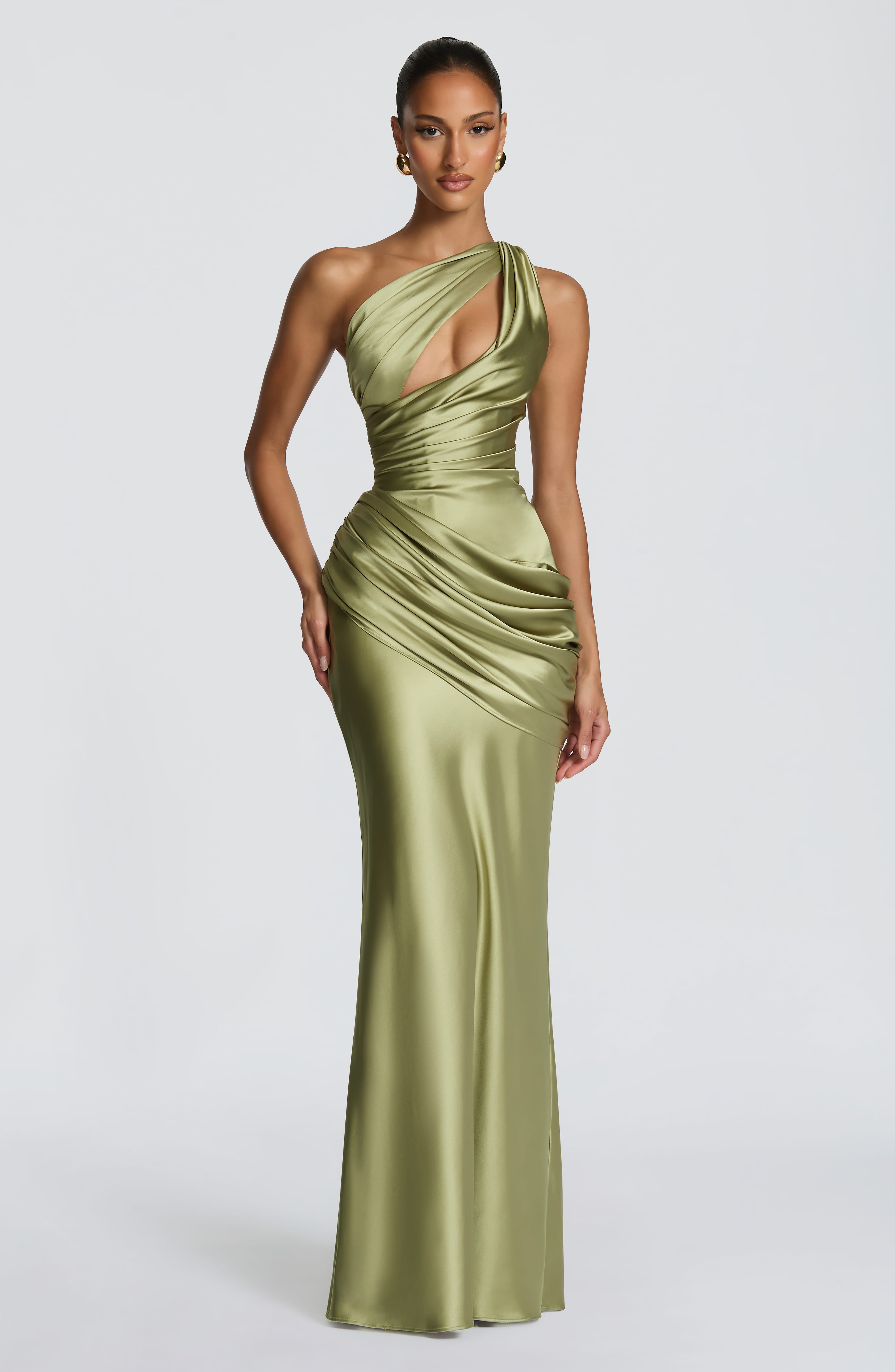 Emina Maxi Dress - Light Olive Dress Babyboo Fashion Premium Exclusive Design