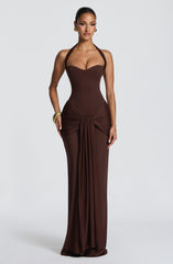 Gia Maxi Dress - Plum Brown Dress XS Babyboo Fashion Premium Exclusive Design