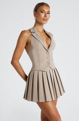 Gretchen Mini Skirt - Taupe Skirt Babyboo Fashion Premium Exclusive Design