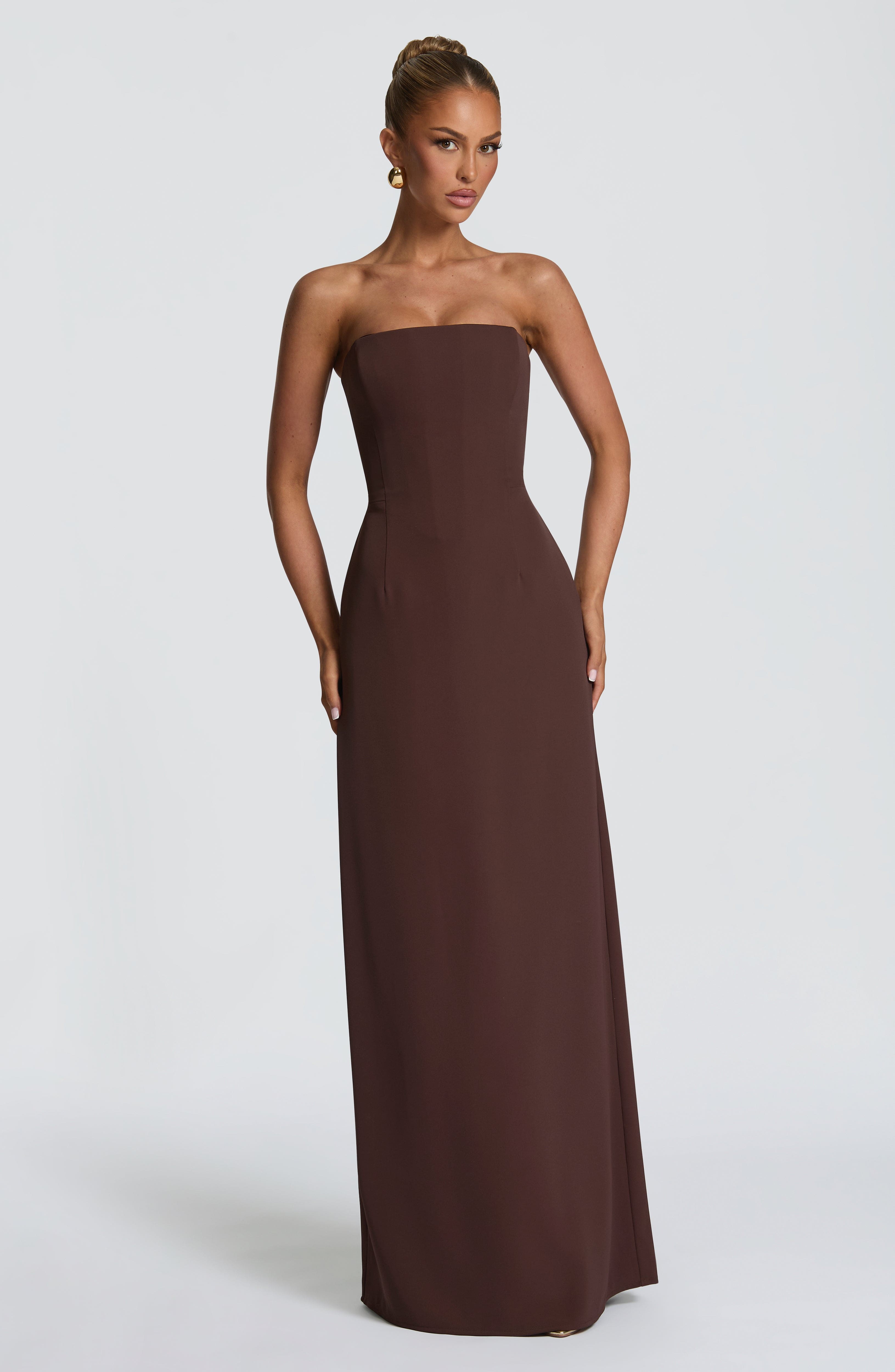 Irmina Maxi Dress - Plum Brown Dress XS Babyboo Fashion Premium Exclusive Design