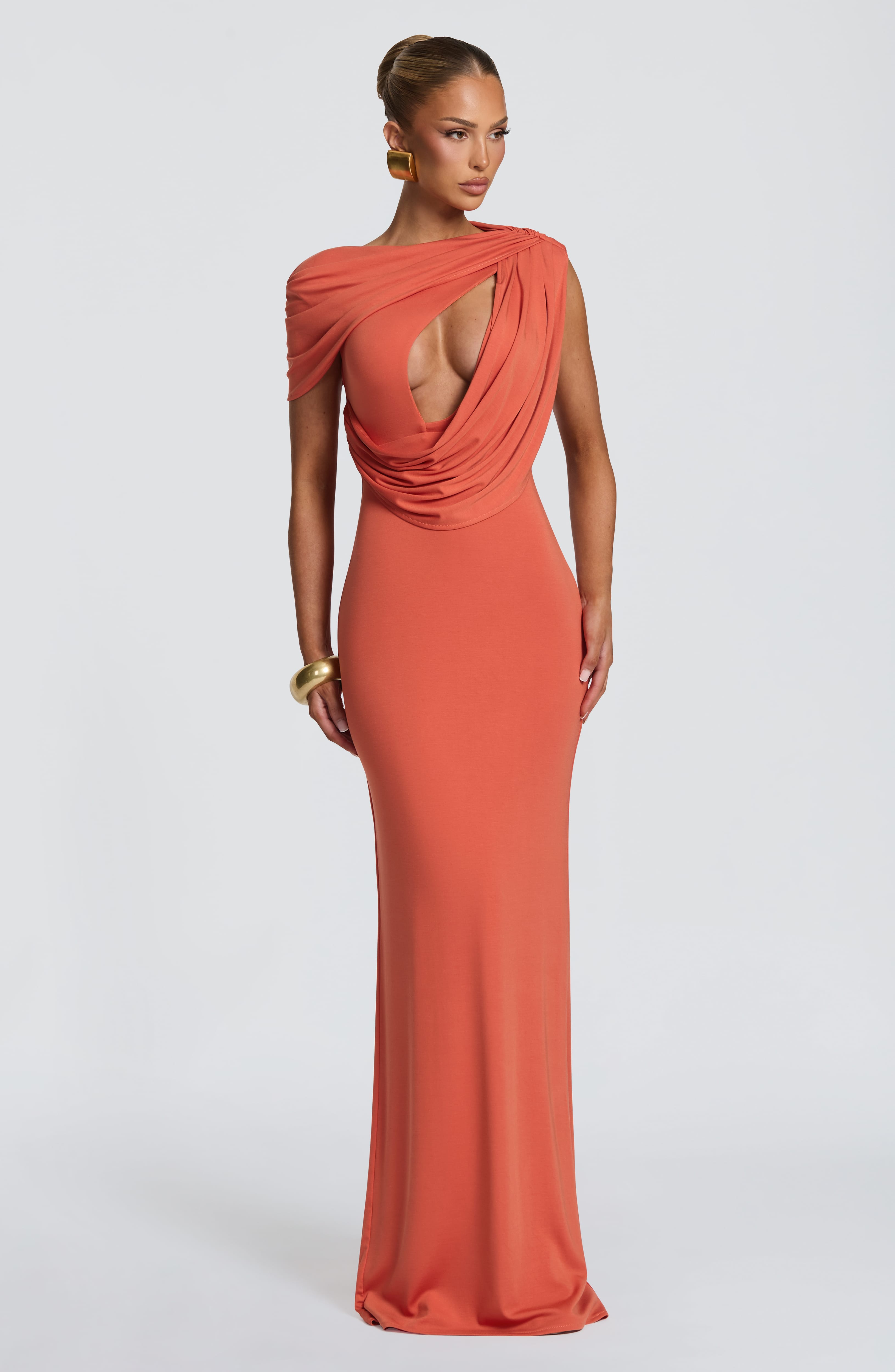 Kalina Maxi Dress - Burnt Orange Dress XS Babyboo Fashion Premium Exclusive Design