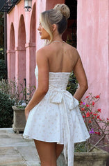 Katrina Mini Dress - Blush Floral Print Dress Babyboo Fashion Premium Exclusive Design