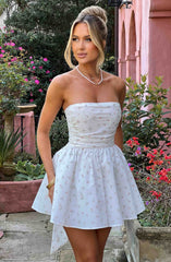 Katrina Mini Dress - Blush Floral Print Dress XS Babyboo Fashion Premium Exclusive Design