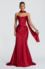 Kensington Maxi Dress - Deep Red Dress Babyboo Fashion Premium Exclusive Design