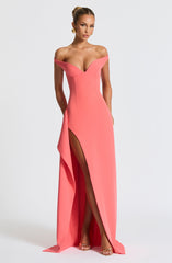 Khalesia Maxi Dress - Coral Pink Dress XS Babyboo Fashion Premium Exclusive Design