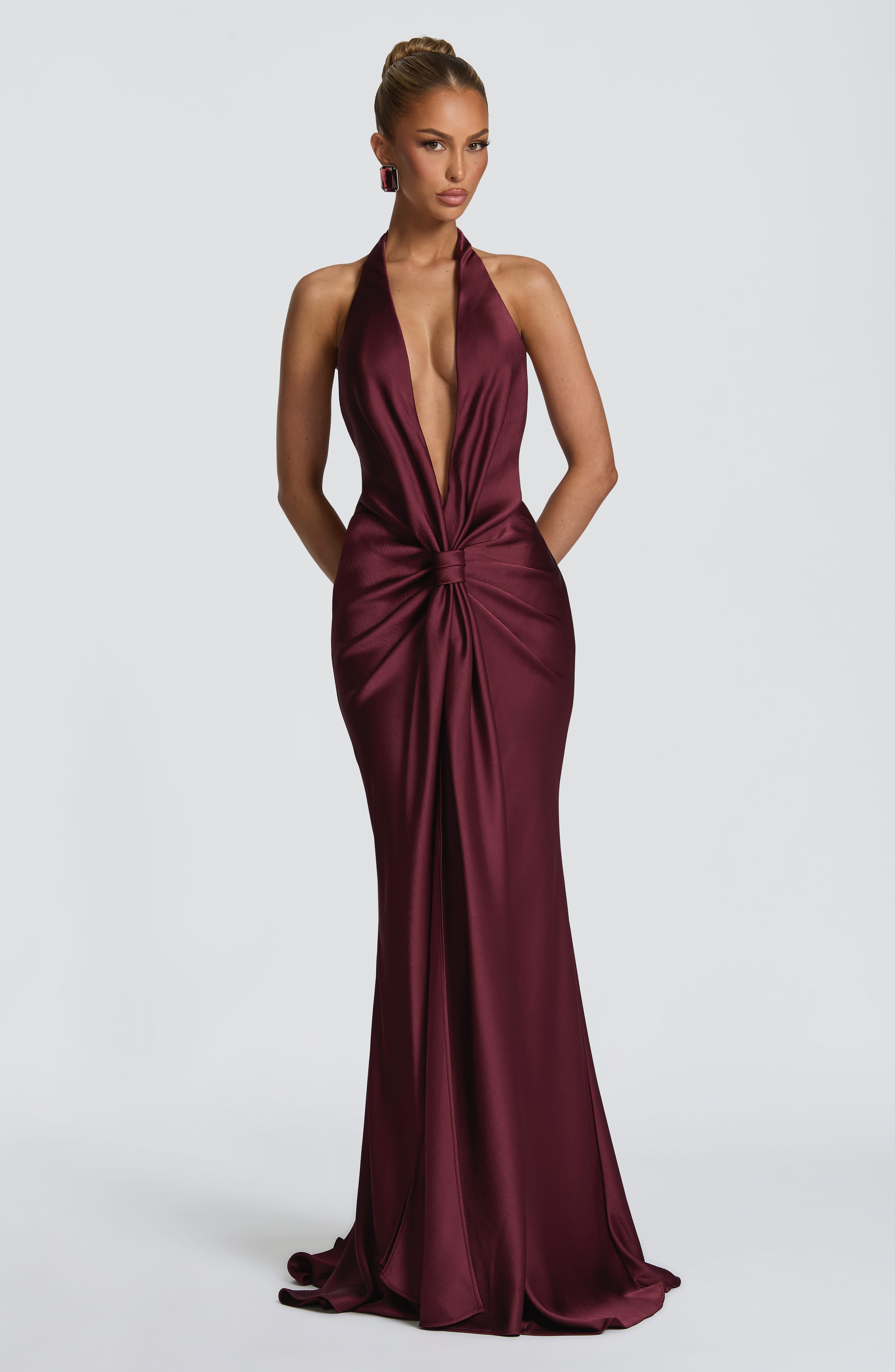 Linette Gown - Cherry Lacquer Dress XS Babyboo Fashion Premium Exclusive Design