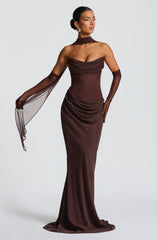 Liora Maxi Dress - Plum Brown Dress Babyboo Fashion Premium Exclusive Design