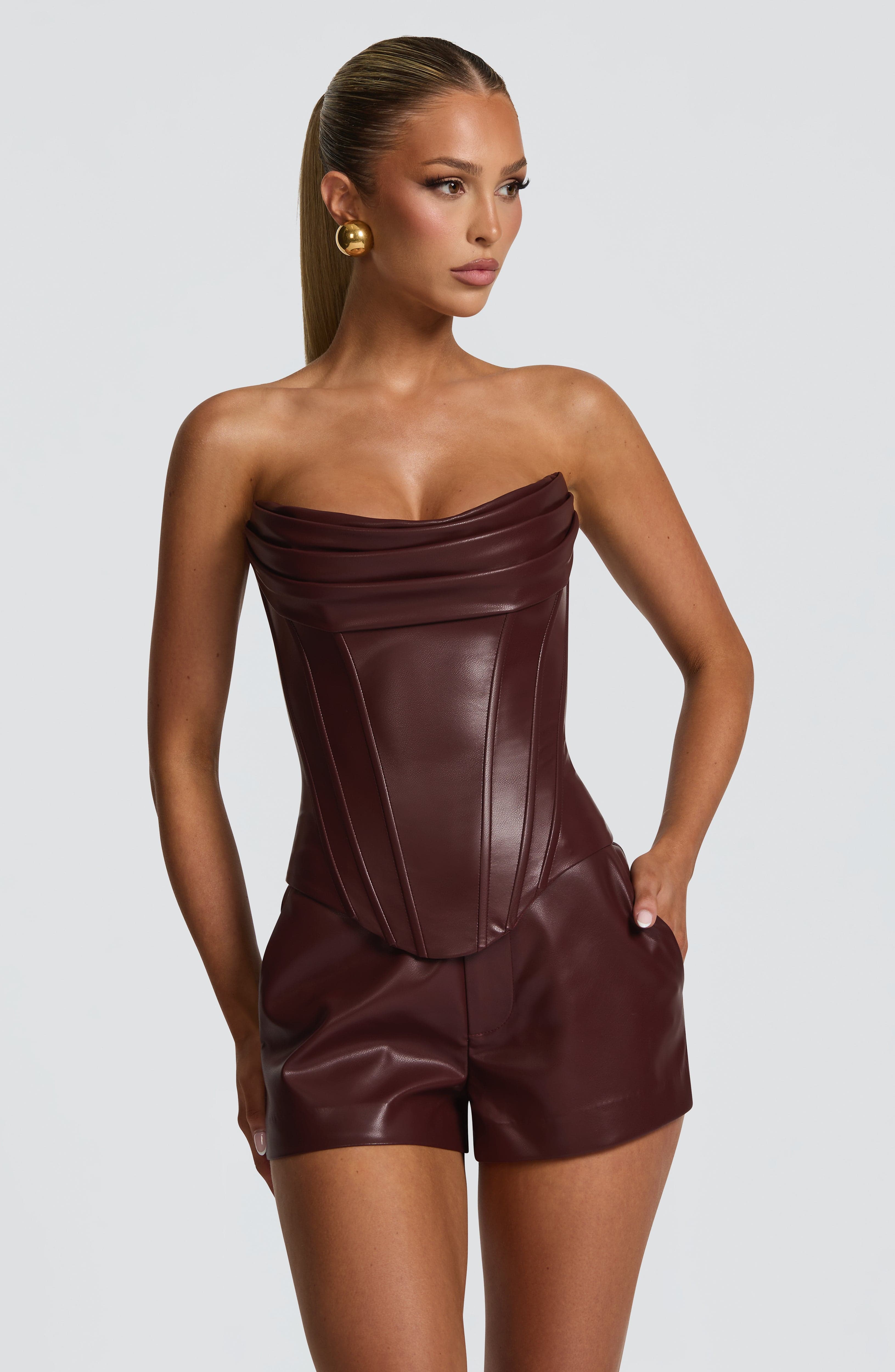 Liv Shorts - Burgundy Shorts Babyboo Fashion Premium Exclusive Design