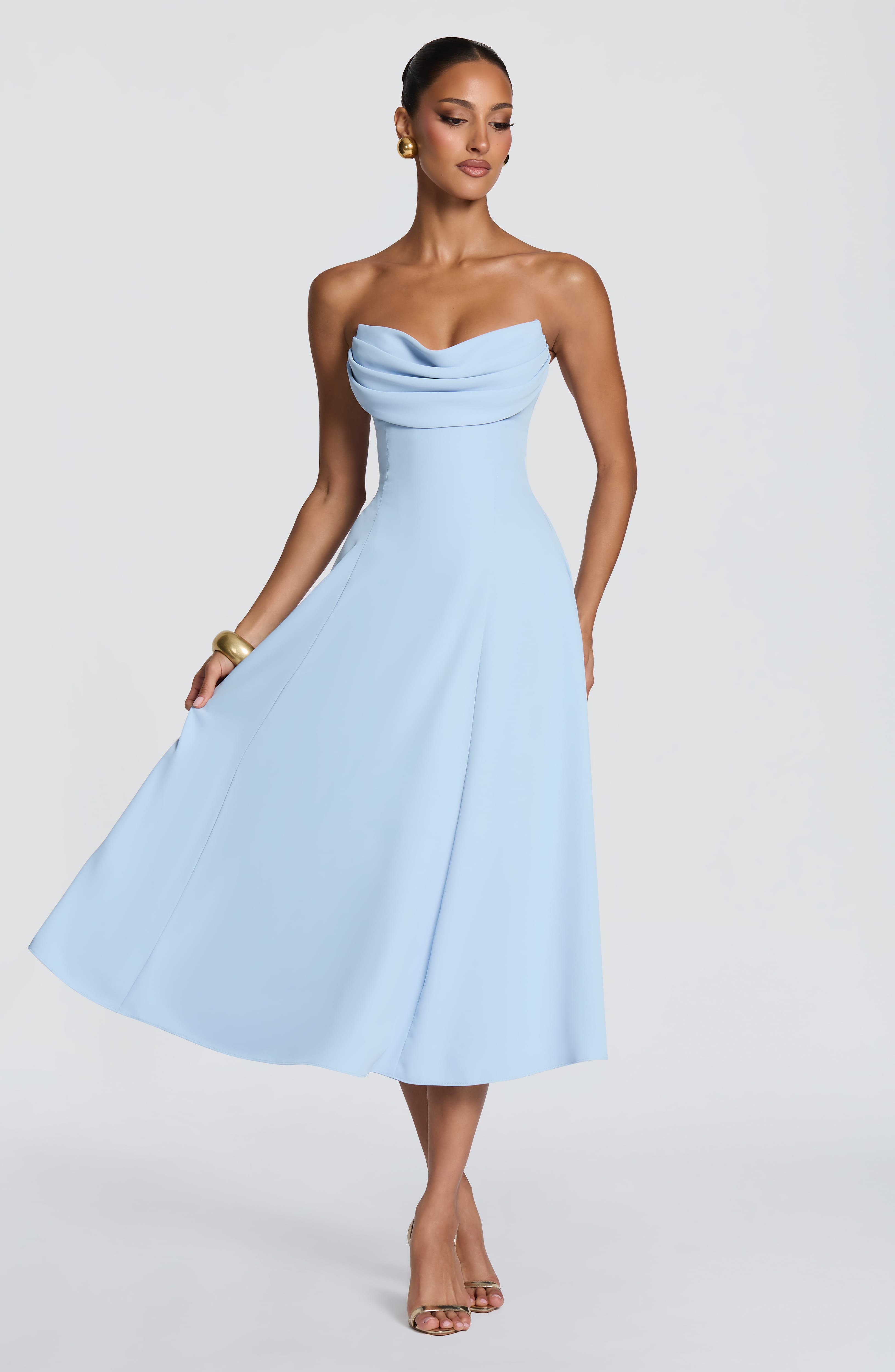 Marlowe Midi Dress - Glacier Blue Dress XS Babyboo Fashion Premium Exclusive Design