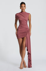 Marnie Mini Dress - Rose Brown Dress XS Babyboo Fashion Premium Exclusive Design