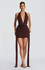 Melona Mini Dress - Plum Brown Dress Babyboo Fashion Premium Exclusive Design