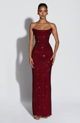 Mirabella Maxi Dress - Burgundy Dress Babyboo Fashion Premium Exclusive Design