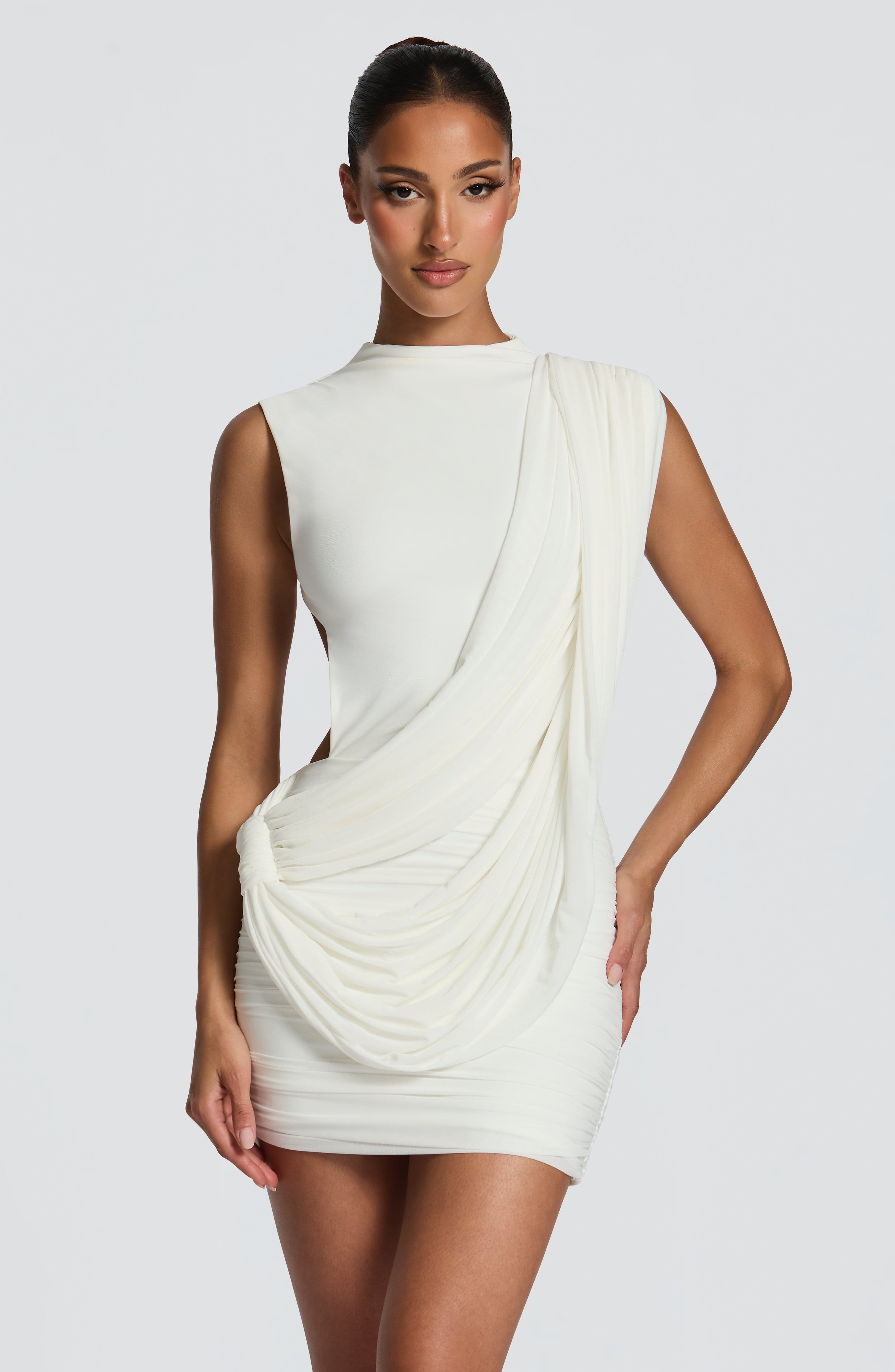 Mireya Mini Dress - Ivory Dress XS Babyboo Fashion Premium Exclusive Design