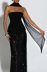 Miya Scarf - Black Accessories ONE SIZE Babyboo Fashion Premium Exclusive Design