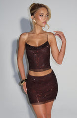 Nila Mini Skirt - Plum Brown Skirt Babyboo Fashion Premium Exclusive Design