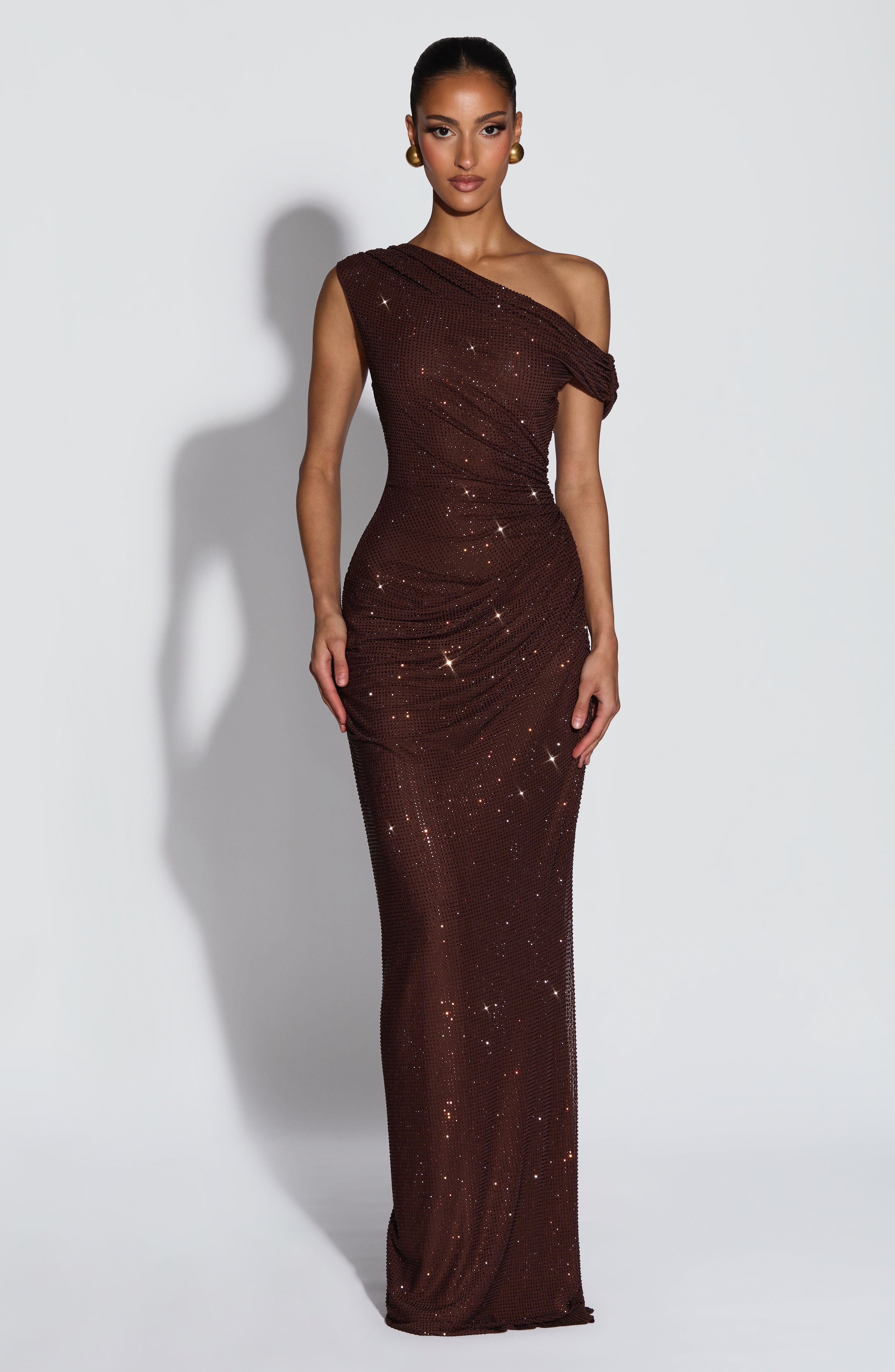 Ottilie Maxi Dress - Plum Brown Dress Babyboo Fashion Premium Exclusive Design