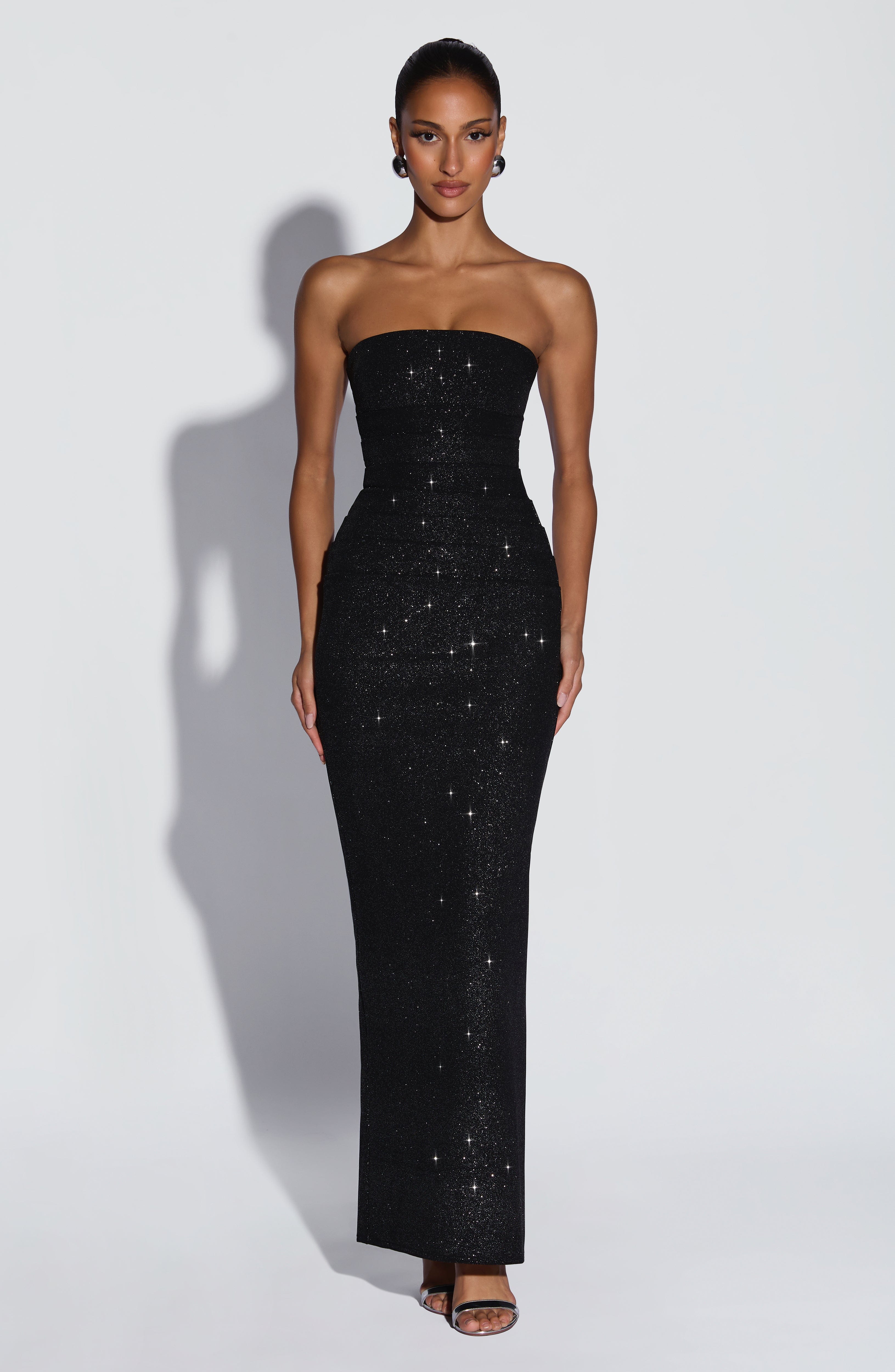 Pandra Maxi Dress - Black Sparkle Dress XS Babyboo Fashion Premium Exclusive Design