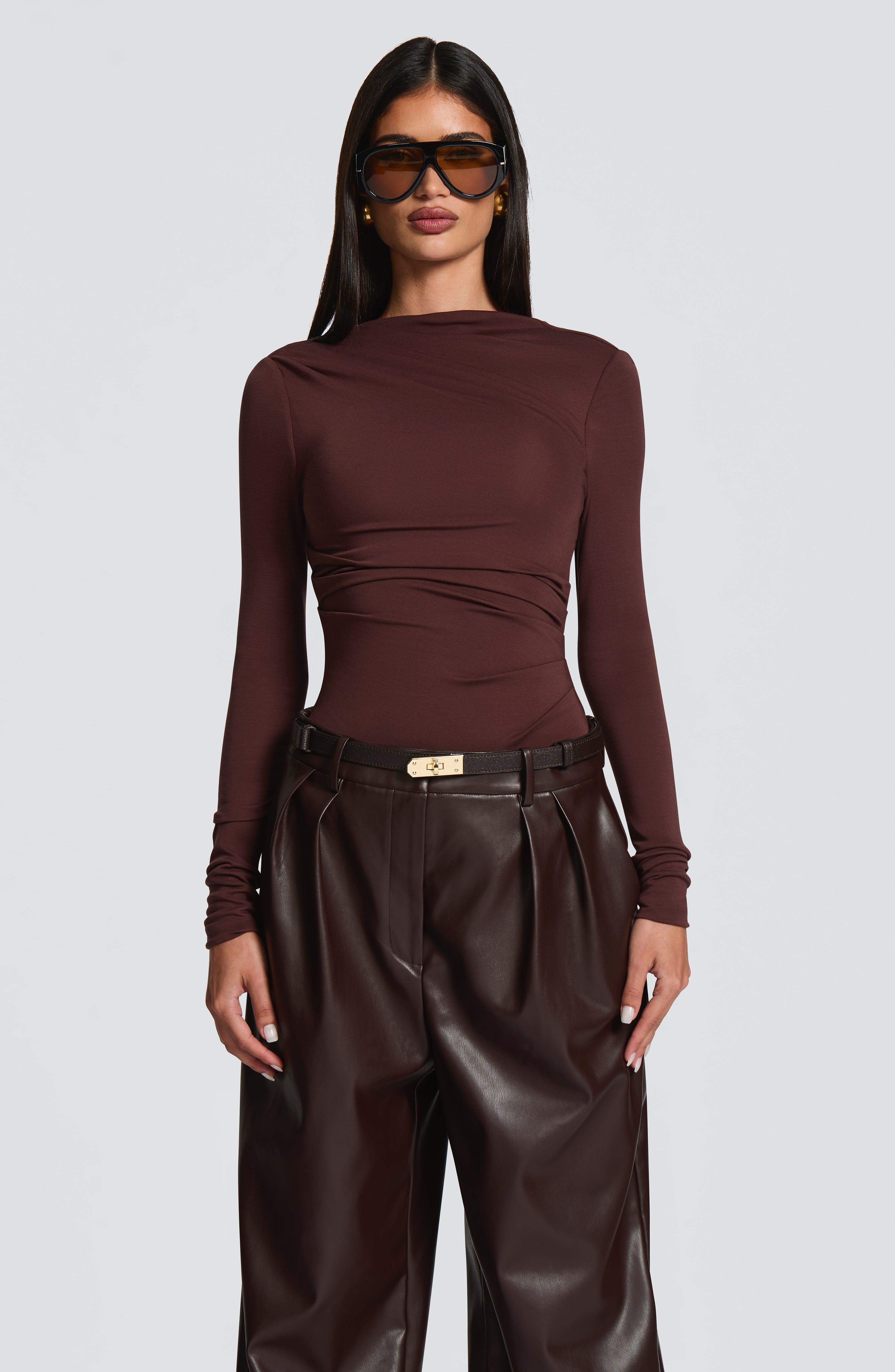 Pearson Bodysuit - Plum Brown Bodysuits Babyboo Fashion Premium Exclusive Design
