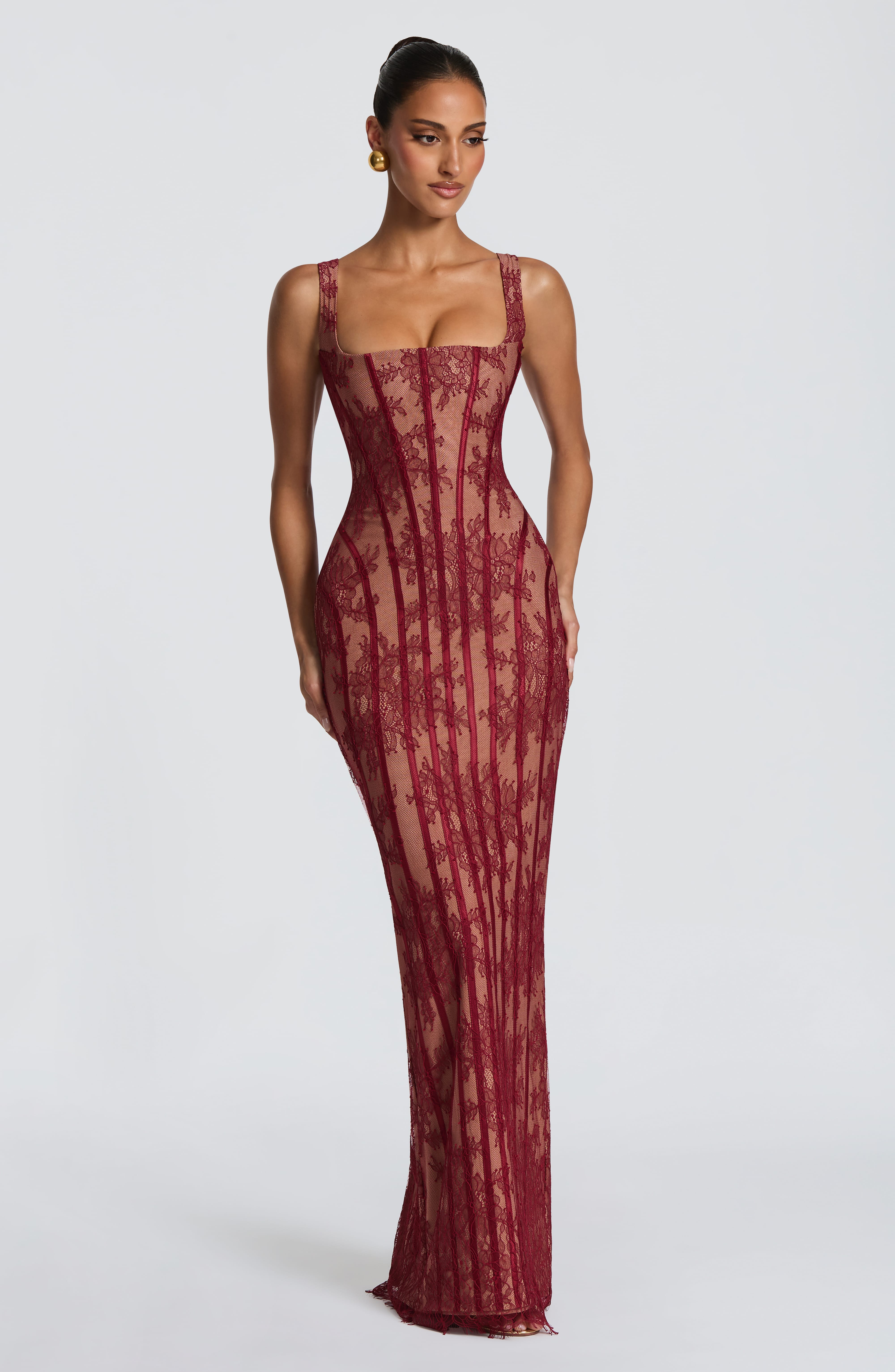 Polina Maxi Dress - Burgundy Dress XS Babyboo Fashion Premium Exclusive Design