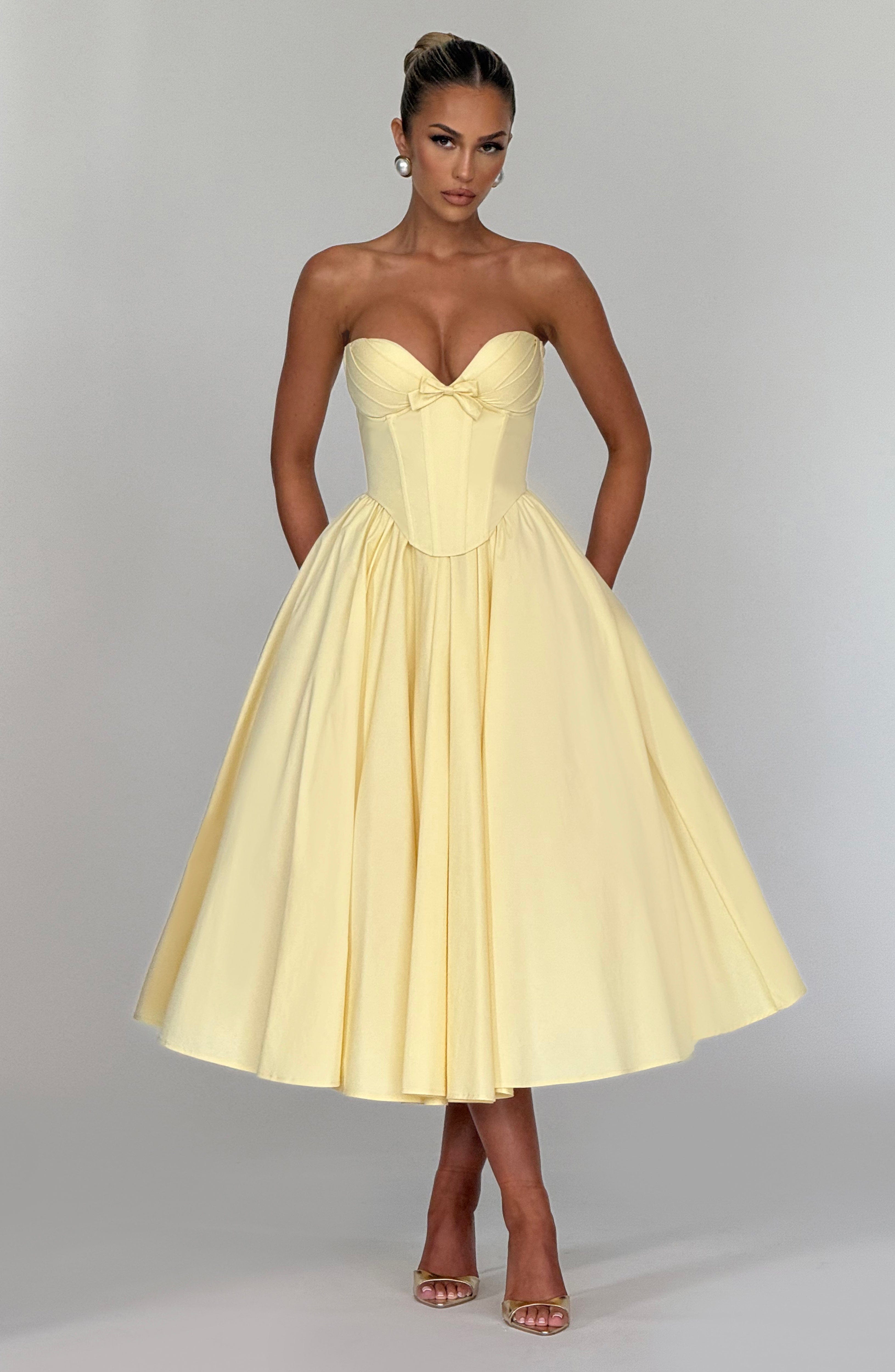 Prim Midi Dress - Lemon Dress Babyboo Fashion Premium Exclusive Design