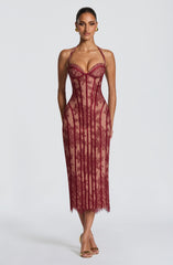 Rona Midi Dress - Burgundy Dress XS Babyboo Fashion Premium Exclusive Design