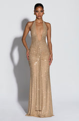 Rosetta Maxi Dress - Gold Sparkle Dress Babyboo Fashion Premium Exclusive Design