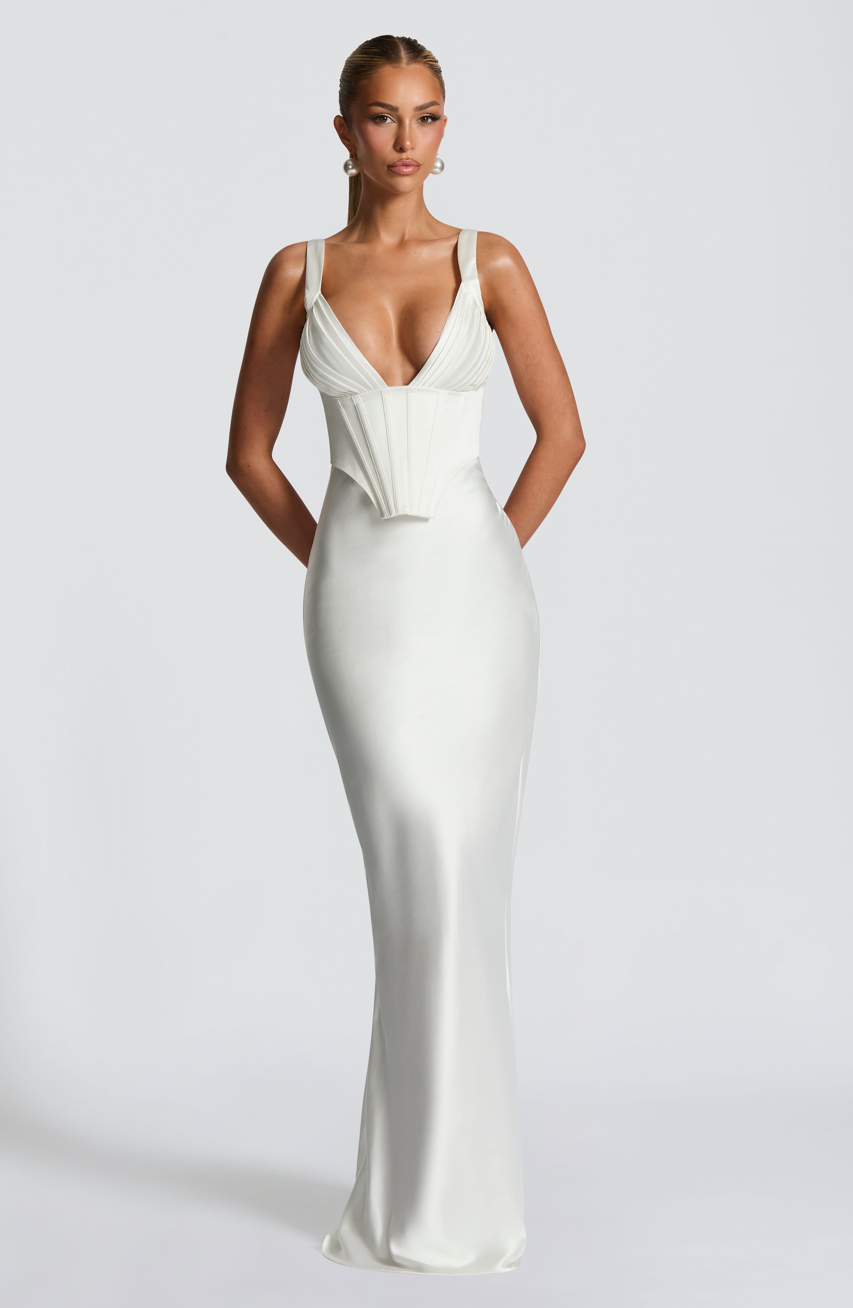 Shae Maxi Dress - Ivory Dress Babyboo Fashion Premium Exclusive Design