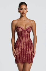 Sian Mini Dress - Burgundy Dress Babyboo Fashion Premium Exclusive Design