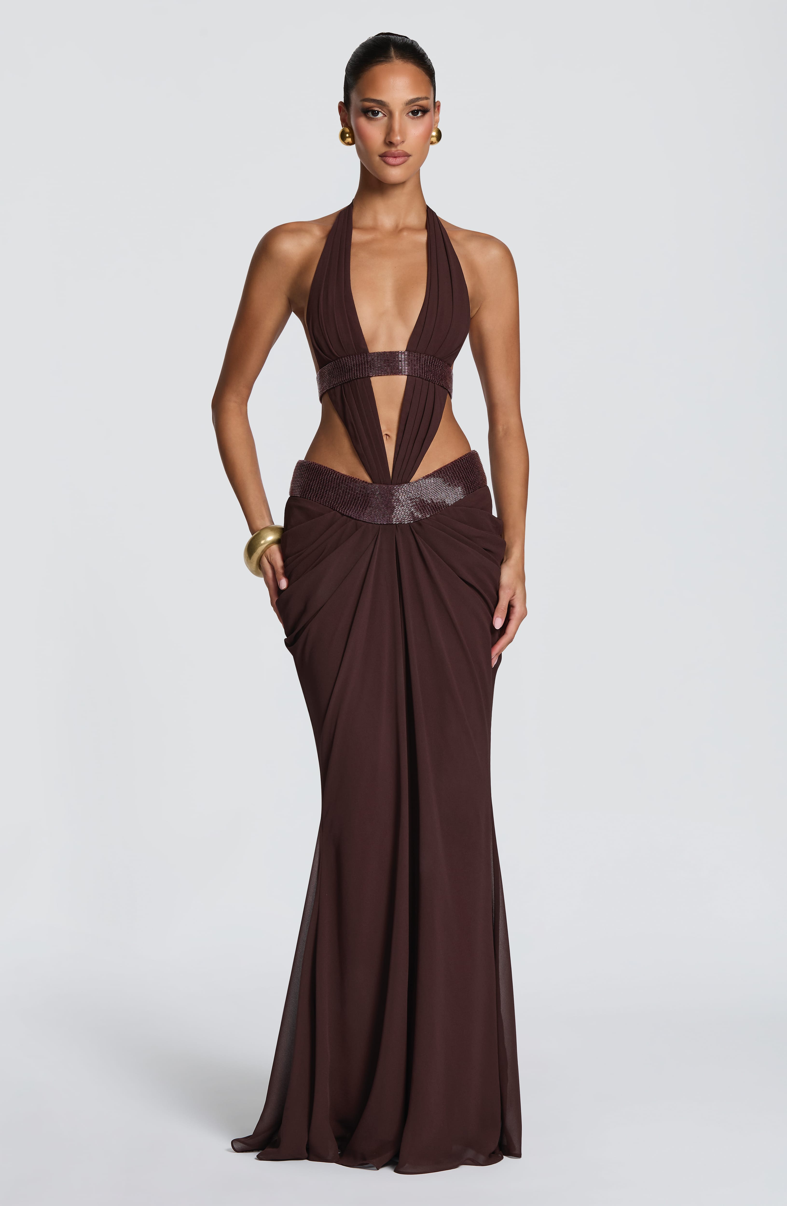 Sophie Maxi Dress - Plum Brown Dress Babyboo Fashion Premium Exclusive Design