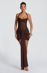 Vixen Mini Dress - Plum Brown Dress XS Babyboo Fashion Premium Exclusive Design