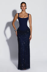 Yeona Maxi Dress - Navy Dress XS Babyboo Fashion Premium Exclusive Design