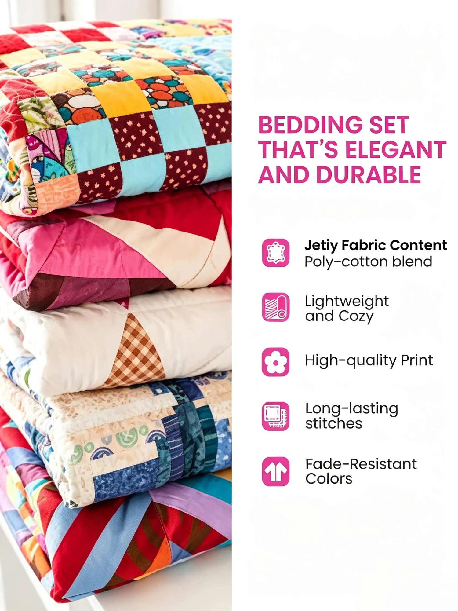Dark Vintage Wildflower Garden Quilted 3‐Piece Bedding Set