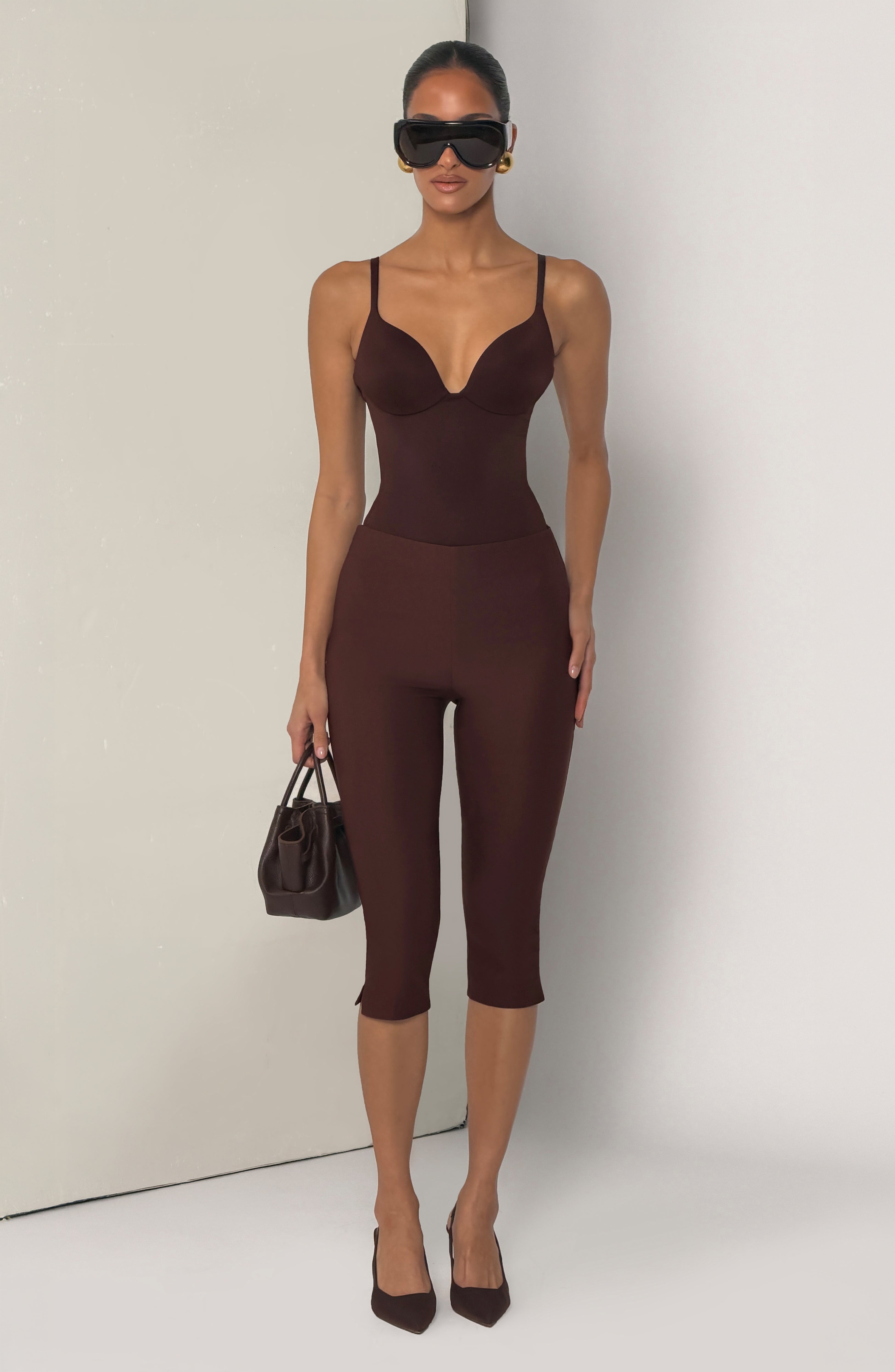 Velma Capri Pants - Plum Brown