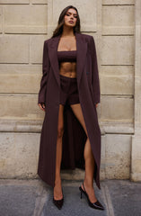 Michelle Coat - Plum Brown